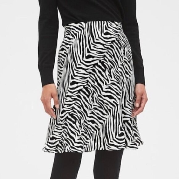 NWOT Banana Republic Zebra striped A Line Skirt - Picture 1 of 5